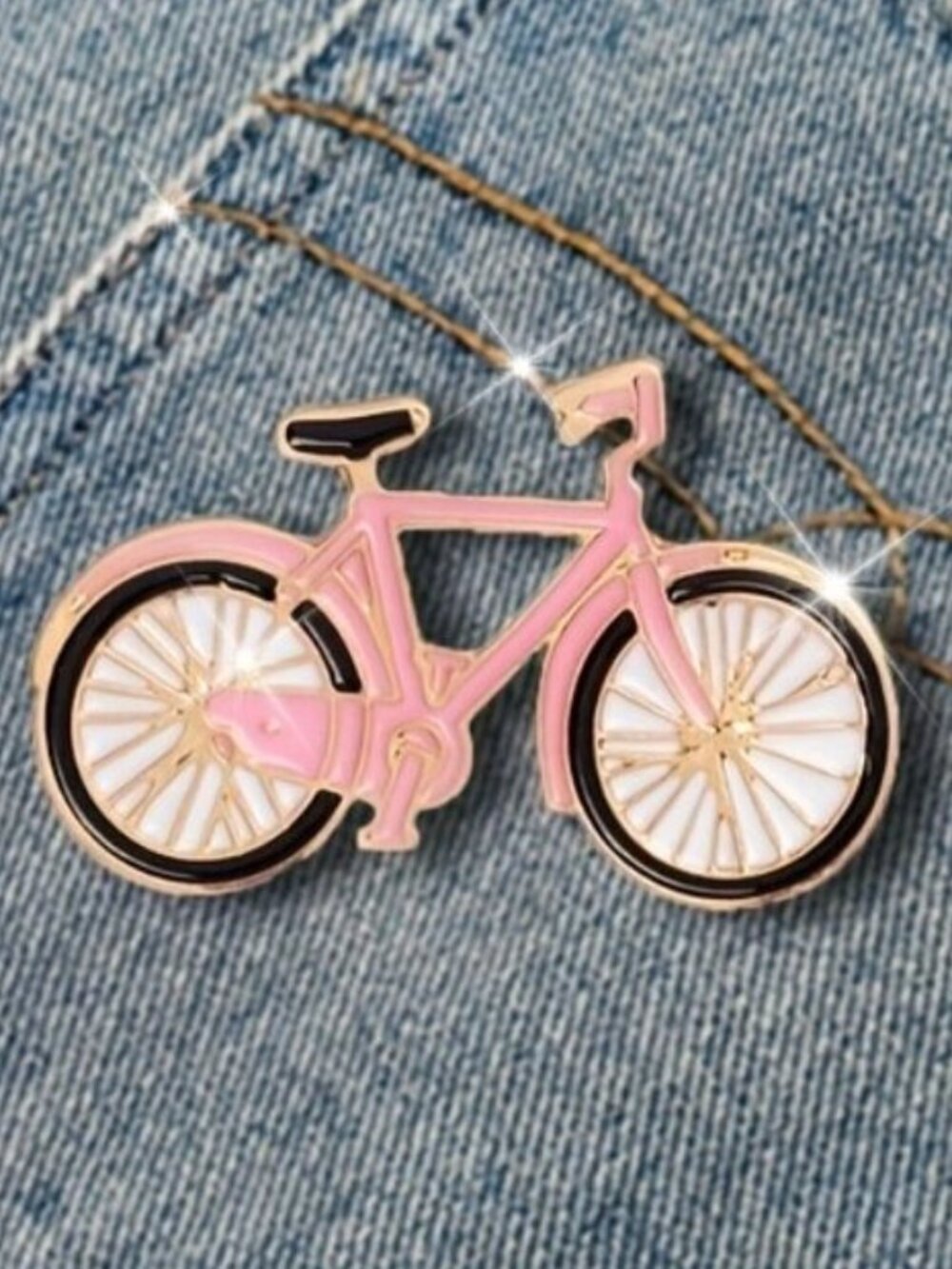 PINK BICYCLE OIL DRIPPED ENAMEL PIN LAPEL PIN BROOCH NWT